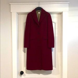 J Crew garnet long coat